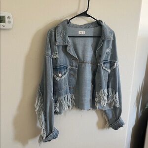 NWOT POL Distressed Jean Jacket